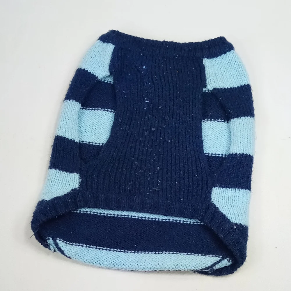 Navy Light Blue Dog Sweater Sz Small
